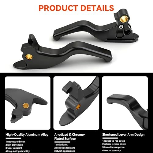 3 Finger 5.9″ Shorty Brake Clutch Levers Kit for 2015-2024 Harley Softail
