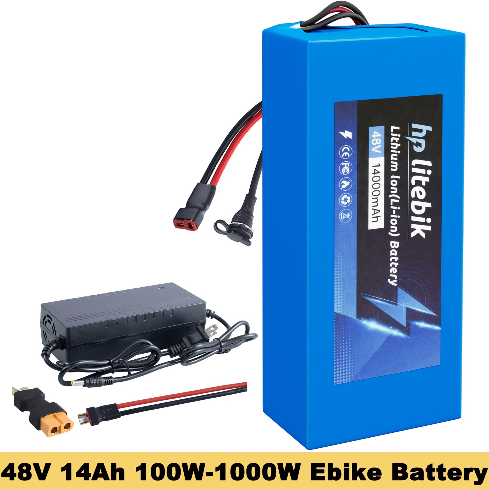 48V Ebike Battery 48V 14AH Lithium Battery LI-ION Battery Chargeable 100W-1000W