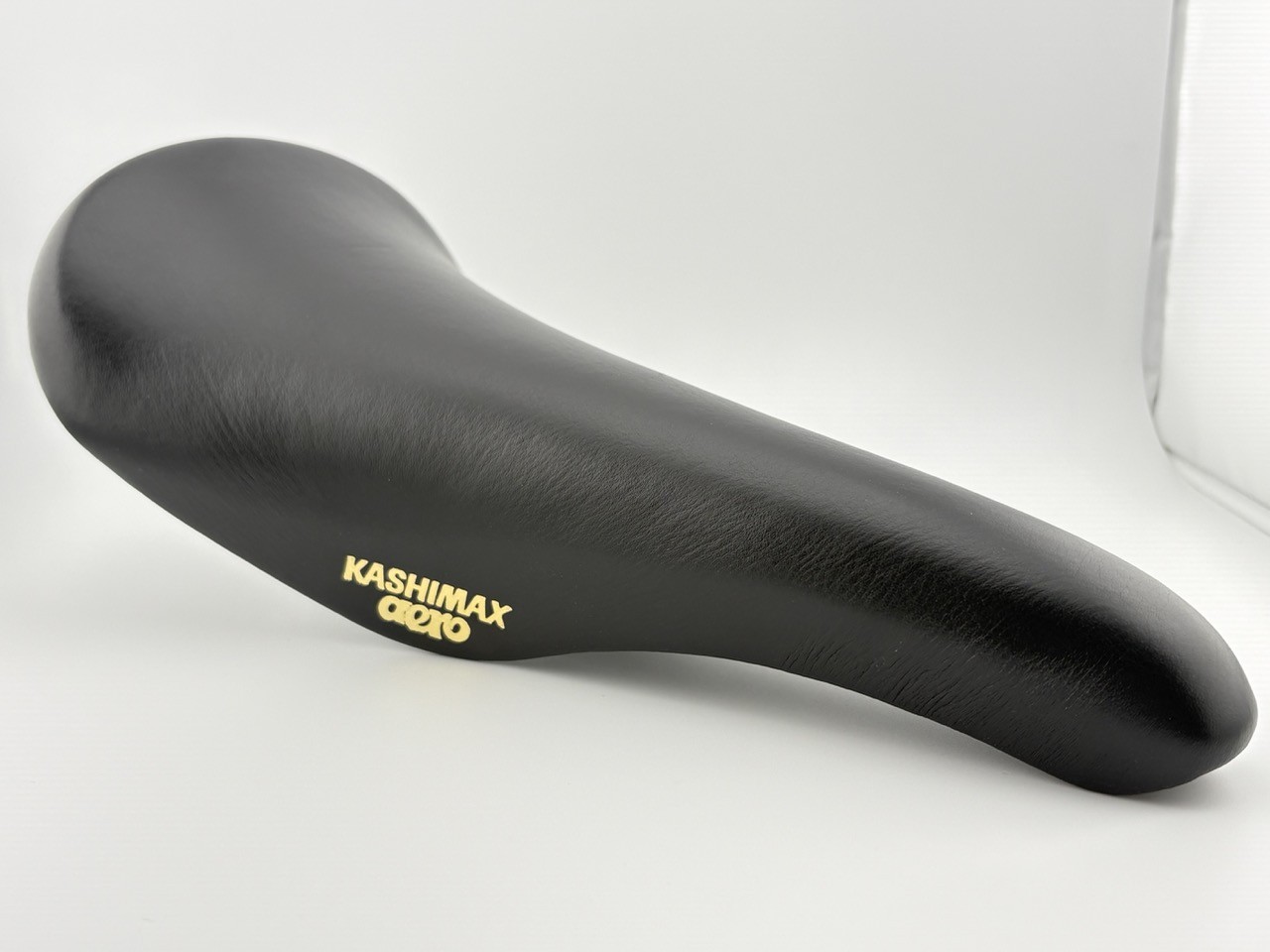 KASHIMAX Aero AX-4A Padded Saddle Genuine Leather Black BMX Keirin Track Bike