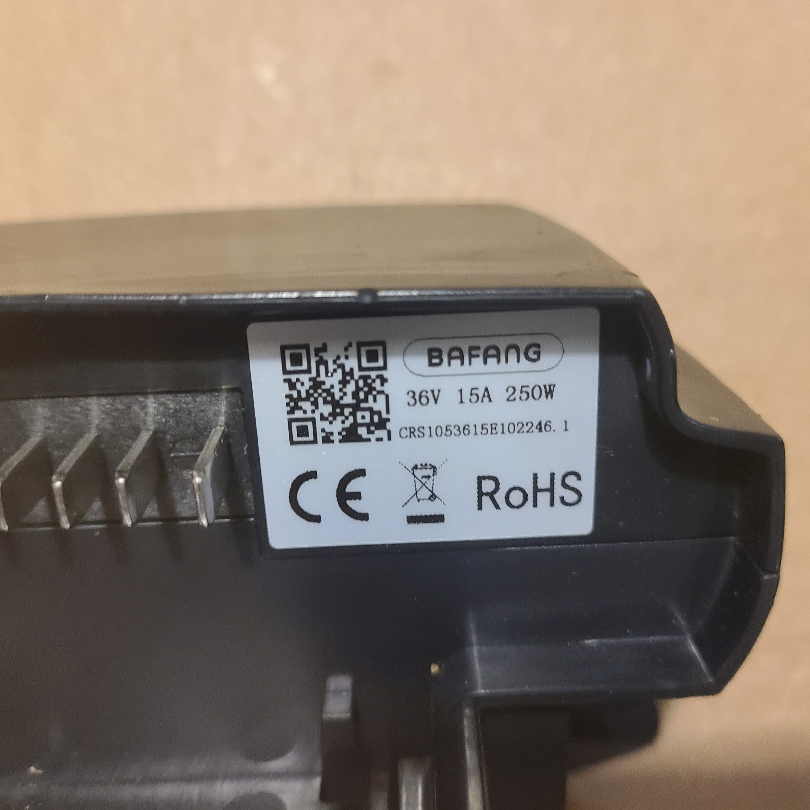 Bafang 36V Ebike Battery Cradle Mount 15A 250W CRS1053615E102246.1 No Lock/Keys