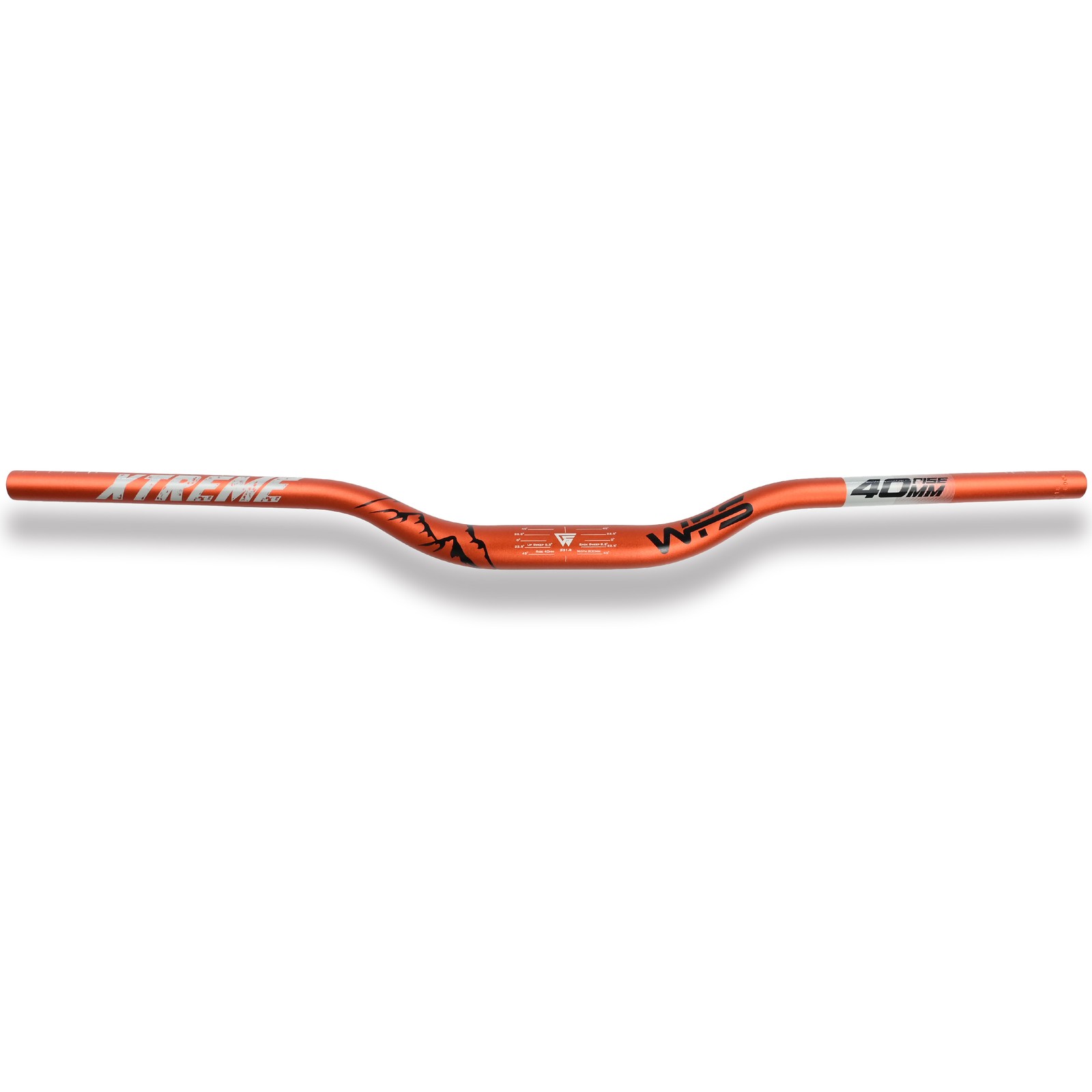 WFS Xtreme 31.8 x 800mm Handlebar 40mm Rise, Orange