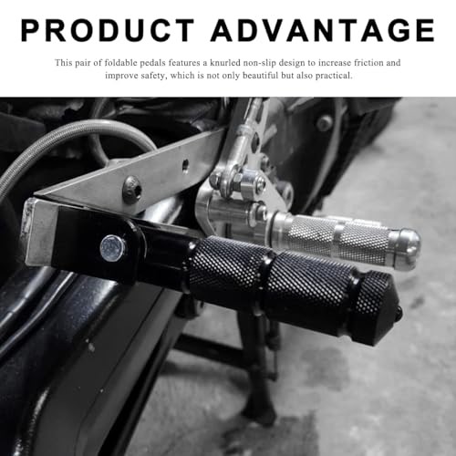 2PCS Motorcycle Foldable Foot Peg, 8mm 90 Degree Electric Bicycle Rear Footpeg
