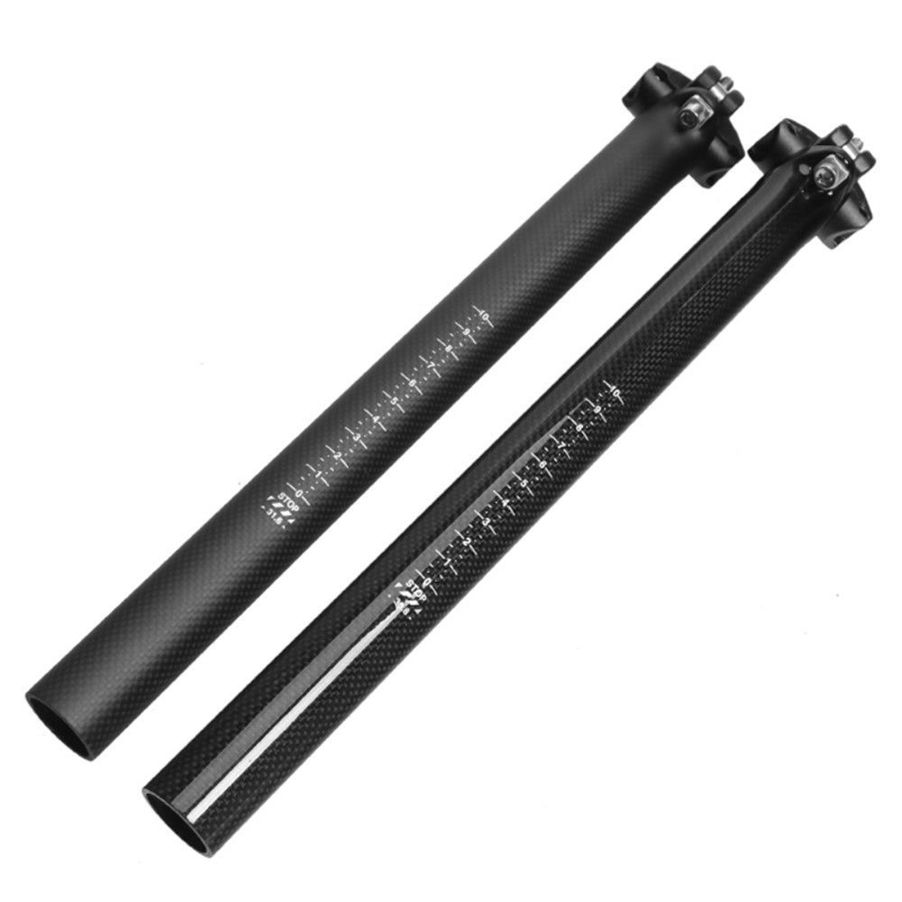 Full Carbon Bicycle Seatpost MTB Road Bike Seat Tube 27.2/30.8/31.6mm*350/400mm