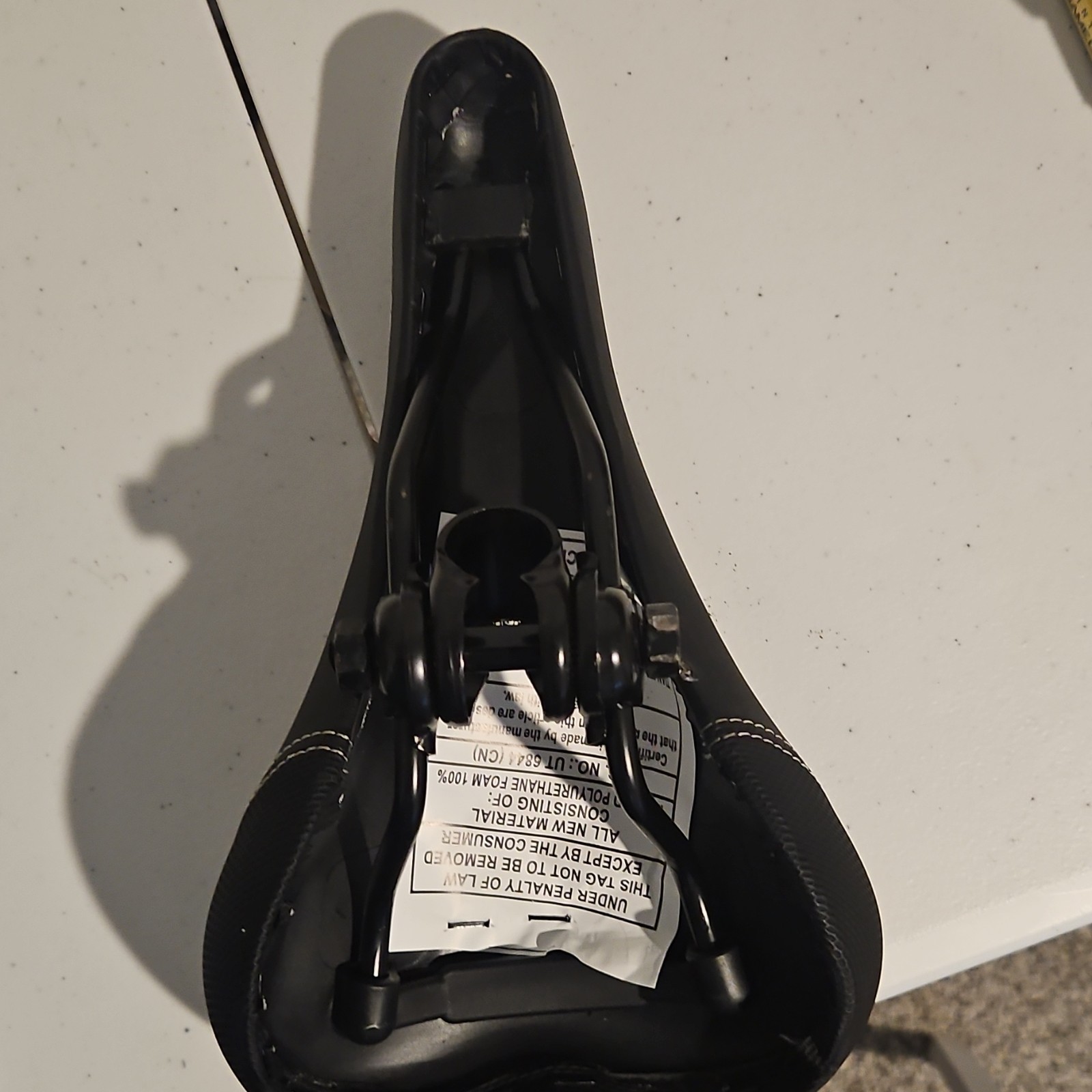 Hyper Black Racing Bicycle Saddle White Stitching Universal Synthetic Foam