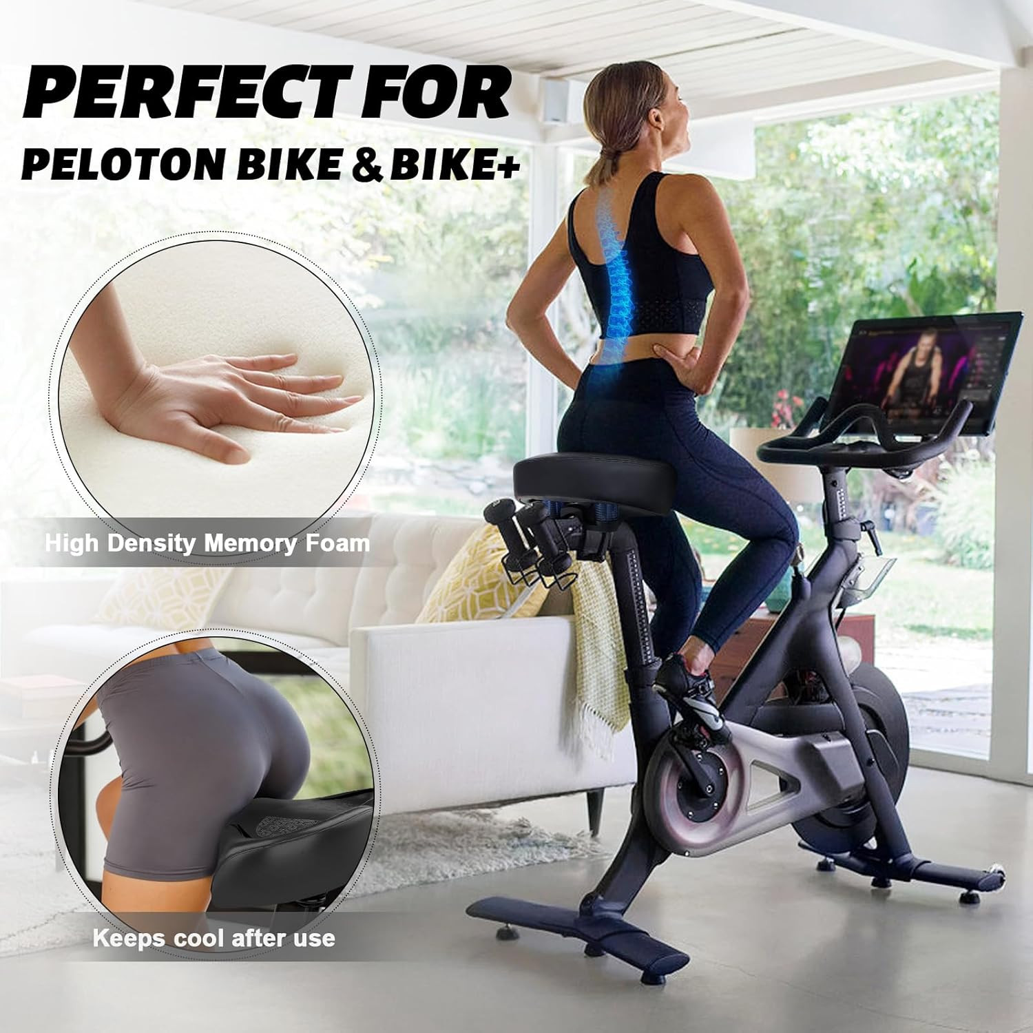 Noseless Bike Seat Cushion for Men & Women – Extra Padding & Comfort Wide Bicycl