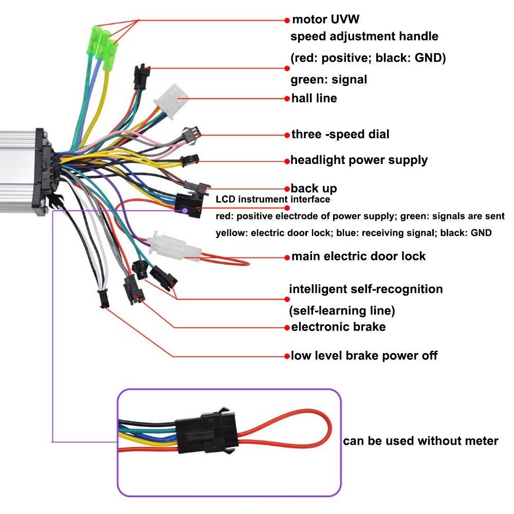 DC 24V/36V/48V 250W/350W Electric E-bike Dual Drive Brushless Motor Controller