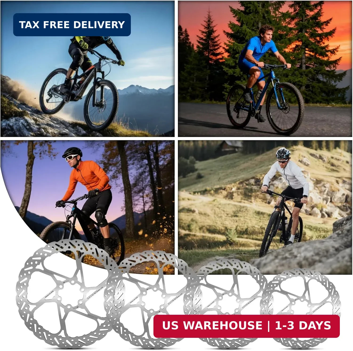 BUCKLOS RT58 140mm 160mm 180mm 203mm Bike Disc Brake Rotor with 6 Bolts, MTB Sta