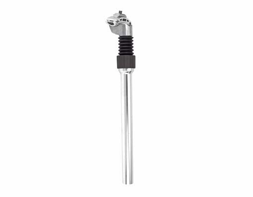 ALLOY BICYCLE SUSPENSION MICRO ADJUST SEATPOST 25.4 X 350MM LONG IN SILVER.