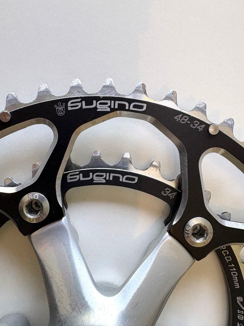 Sugino Cospaiir Crankset 48 34T 170mm Shimano BB 7700 Road Bike Crank Used