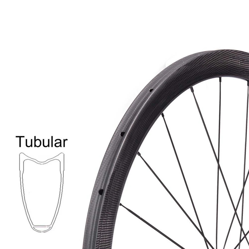 2 Pc 700c 60mm Depth 28mm Width Road Carbon Bike Rim Tubular V/Disc Brake Wheels