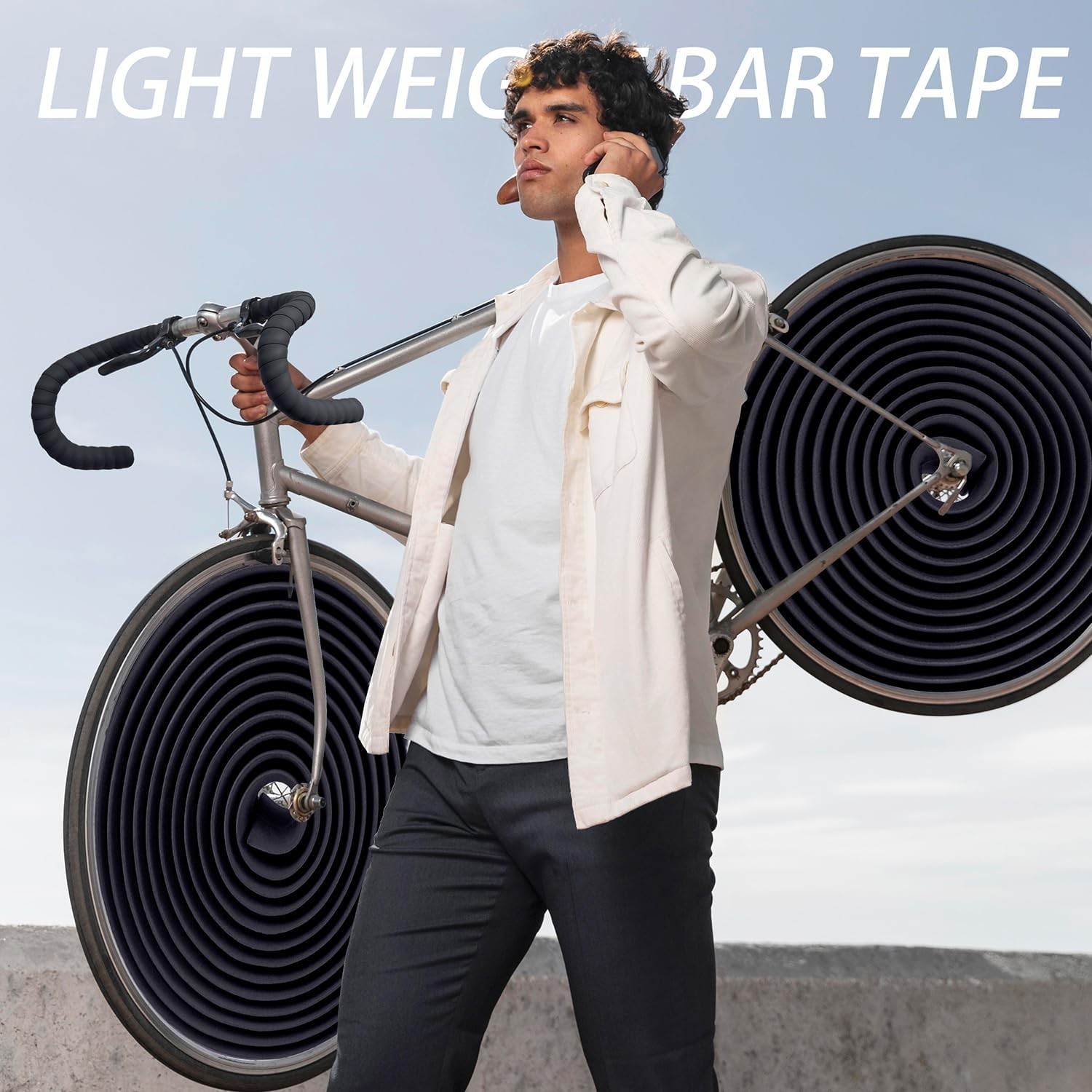 2PCS EVA Road Bike Bar Tape – Water-Resistant, Anti-Slip, Shock-Absorbing Design