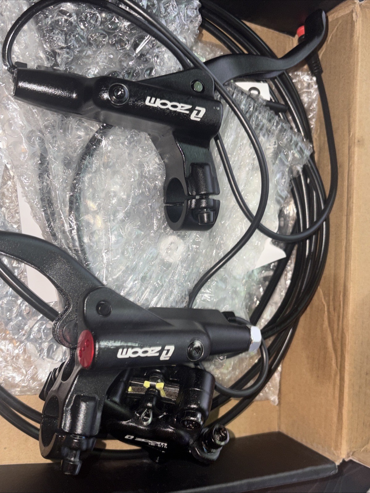 Zoom HB876E 2-PIN/4-Pistons E-Bike Electric Power-Off Hydraulic Brake Set READ