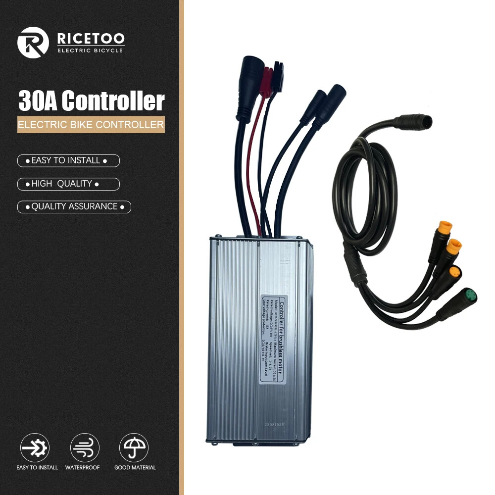 Electric Bike Waterproof Squarewave Controller 15A-30A Without Light Cable Plug