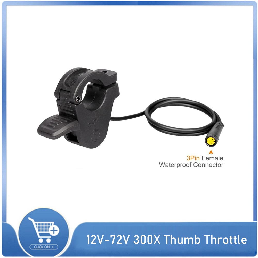 12V-72V E-bike Thumb Throttle 300X WP Plug For Bafang BBS01/02 BBSHD Mid Motor