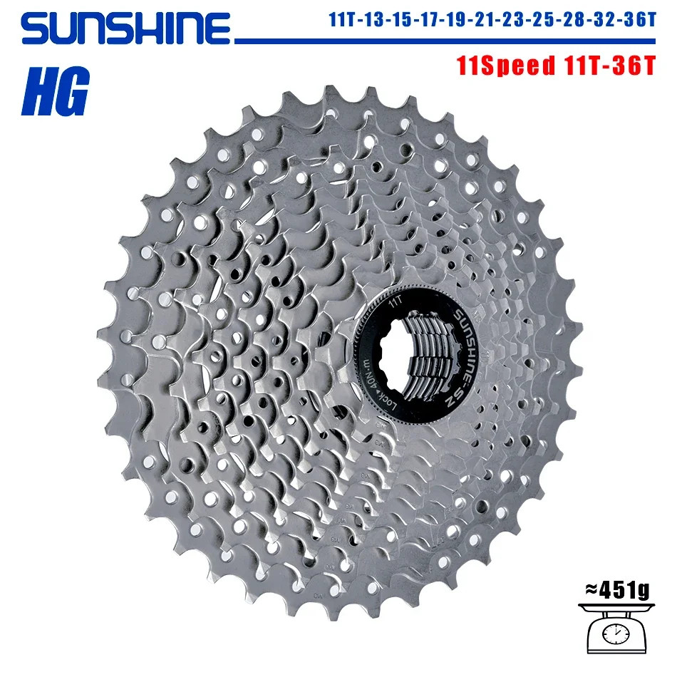 SUNSHINE Road Bike Cassette 8/9/10/11/12 Speed 23/25/28/32/34/36T K7 Cassette 8V