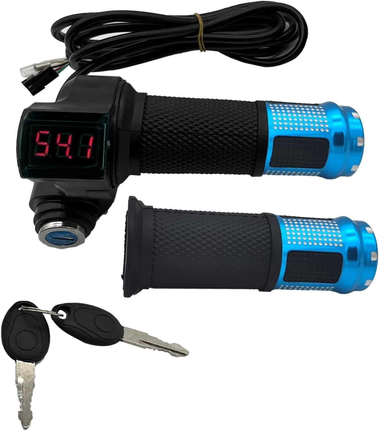 Auto-Detect Voltage Electric Bike Throttle with LCD Display & Non-Slip Grip