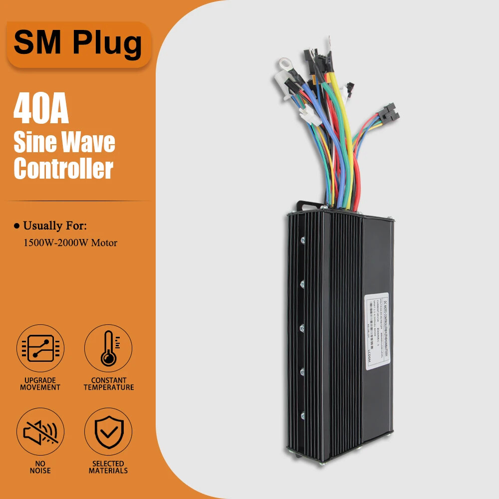 Ebike 36V/48V Controller 40A Three-Mode Sine Wave with LCD Display Hub Motor Kit