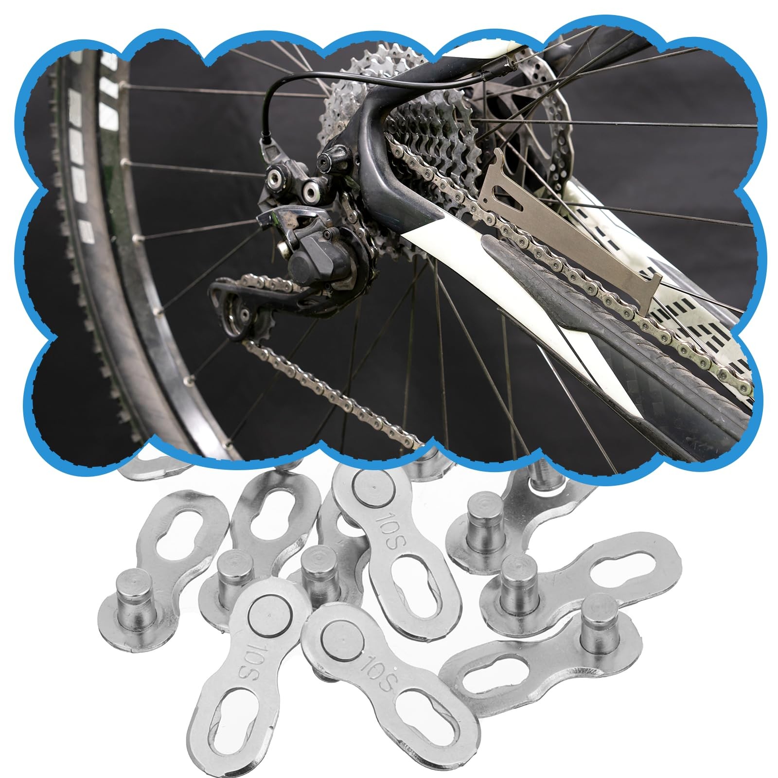 6 Pairs 10 Speed Bicycle Chain Missing Links Reusable Connectors