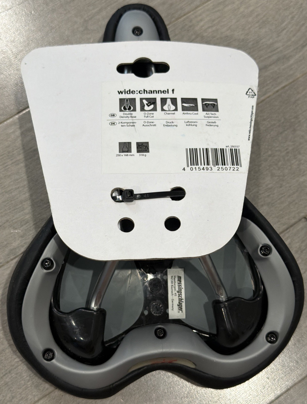 Velo WC Touring Saddle 250 x 168mm, 318g, Black Brand New!