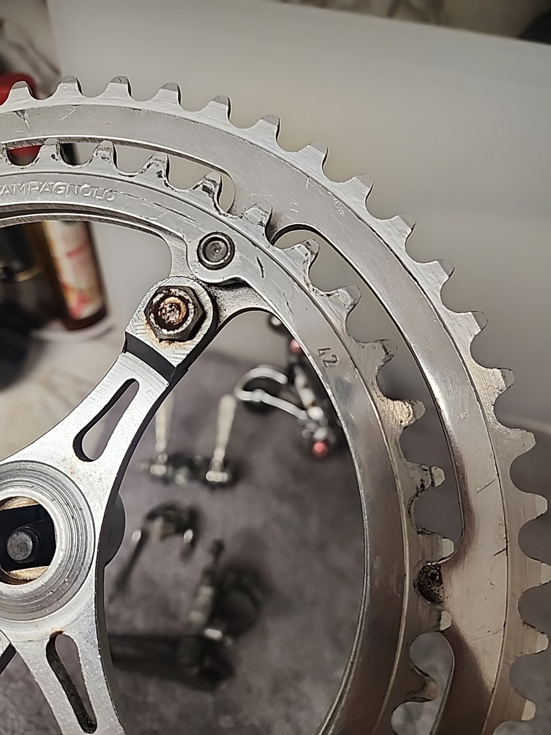 Vintage Rare Campagnolo Gran Sport Crank 3-Arm Steel, Derailleurs And Shifters.