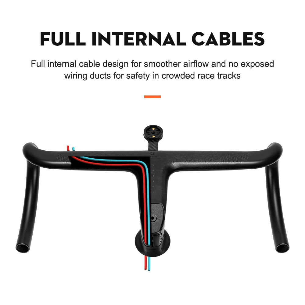 TOSEEK Carbon Fiber Integrated Road Bike Handlebar T800 360-420mm