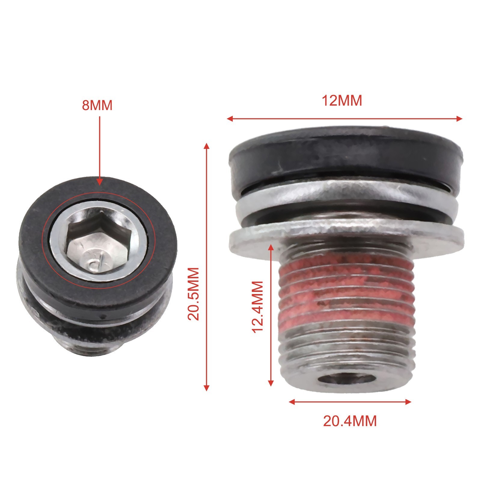 2021 New Bottom Bracket Axle Screw Crank Bolt Waterproof M12/m15 Red Blue
