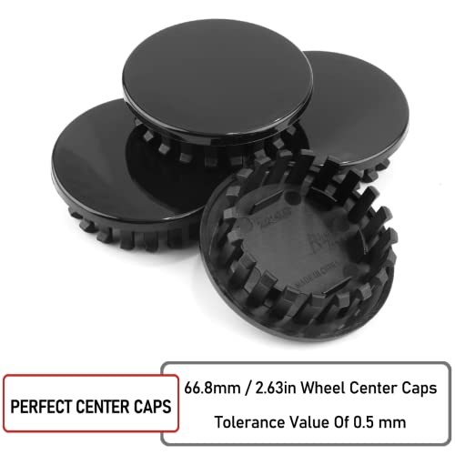 RT 4PCS OD:67mm/2.63in Wheel Center OD: 66.8mm/2.63in, ID: 55mm/2.17in Black