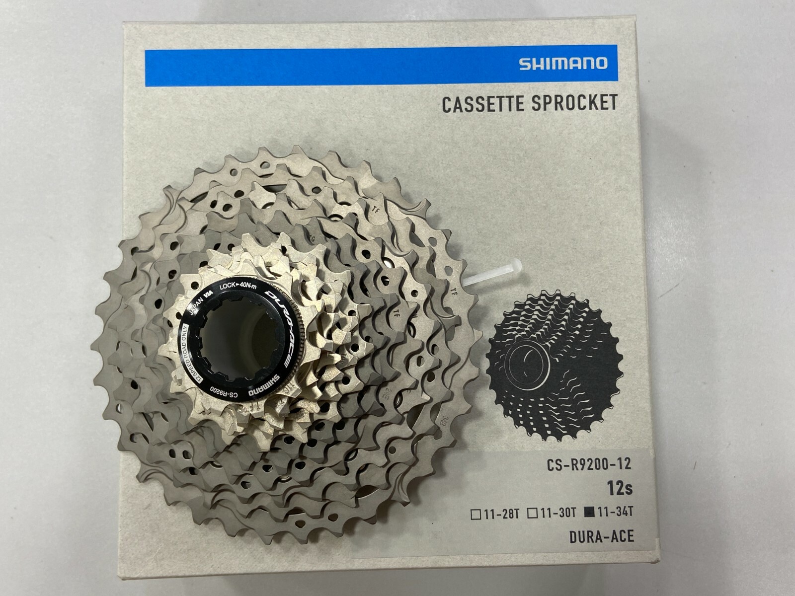 Shimano Dura-Ace CS-R9200 12-Speed Road Cassette Sprocket (Silver) 11-34T