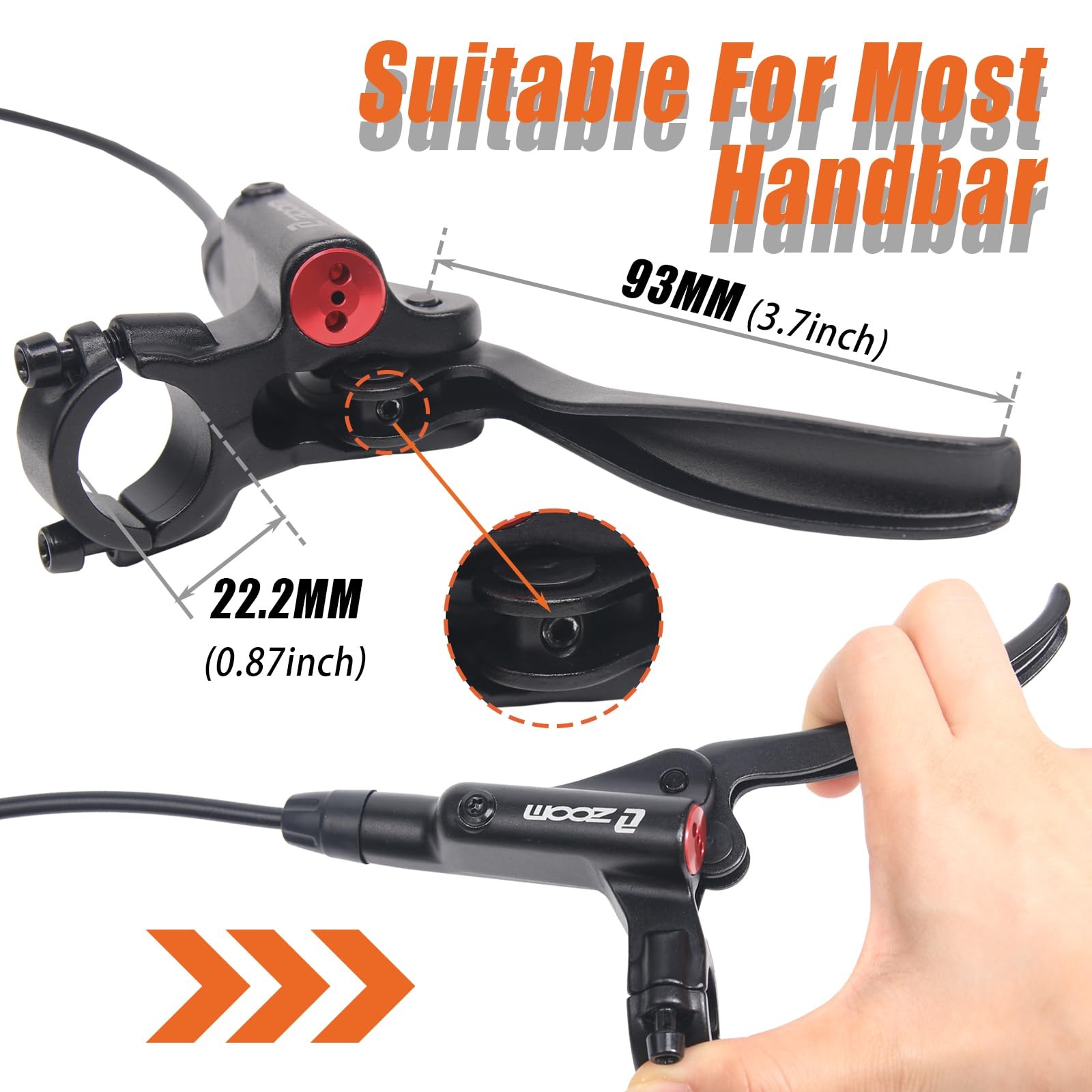 Zoom Mountain Bike MTB 4 Piston Hydraulic Disc Brakes Set – Left Front 850mm …