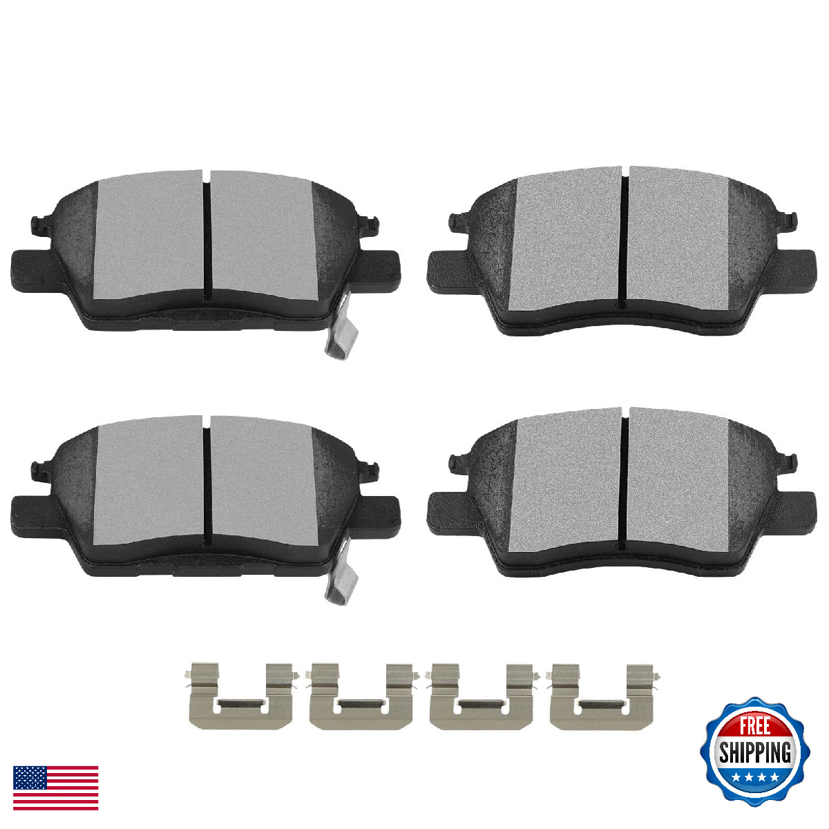 Scitoo D1844 Ceramic Brake Pads Sets Front W/Hardware Replacement For Chevrolet