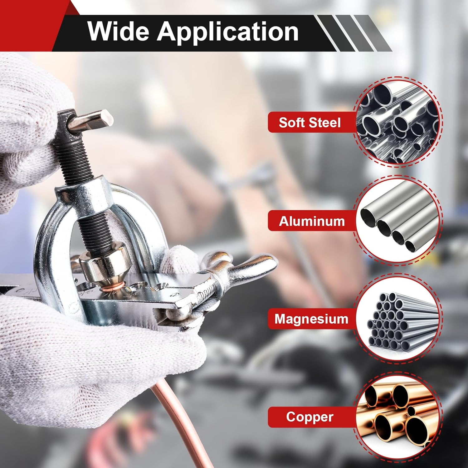 Brake Line Double & Single Flaring Tool Kit with Tubing Cutter, Brake Line Repai