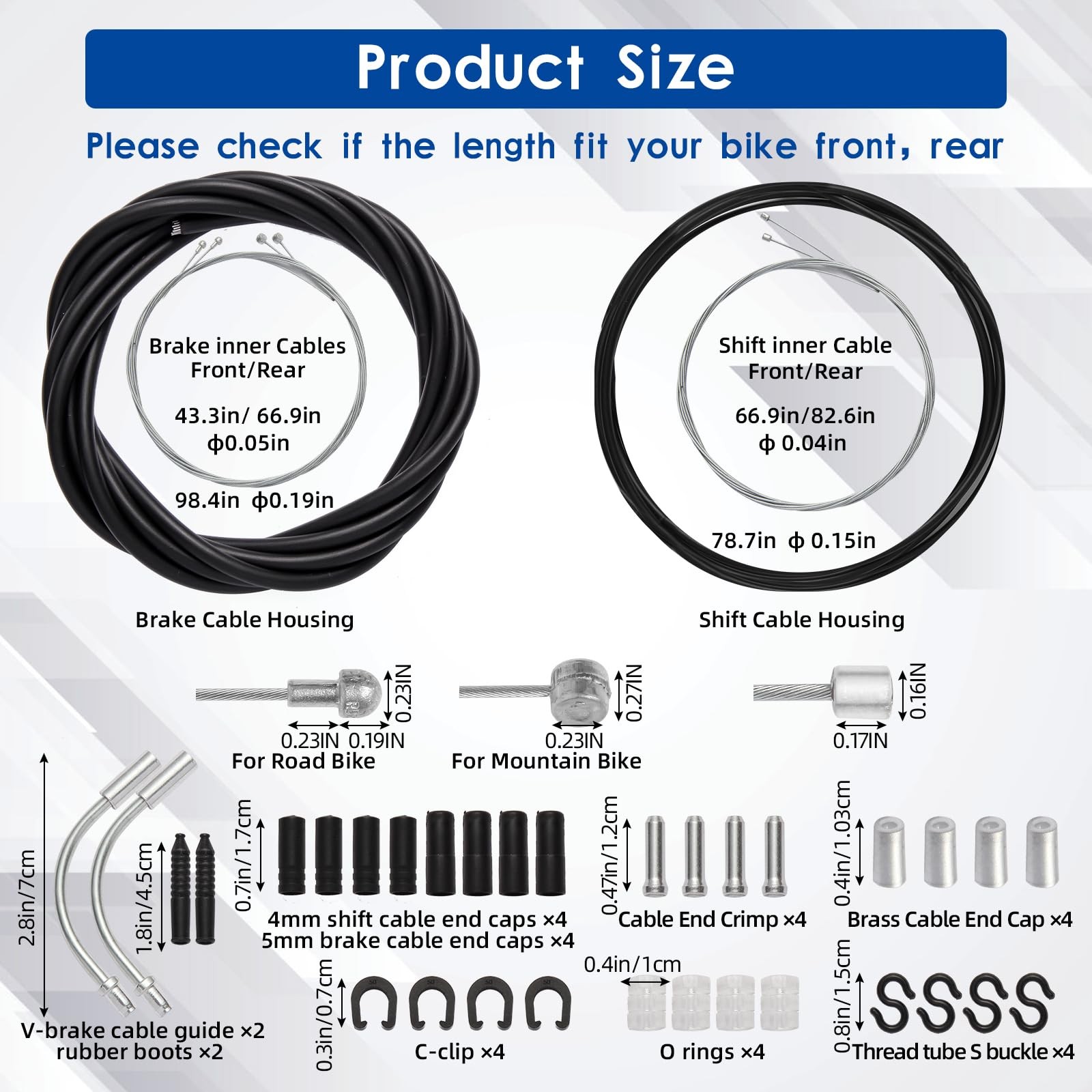 Universal Bike Brake Cable and Shift As shown in the picture, Black