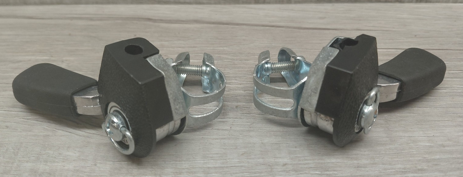 Vintage SunRace Power Friction Bicycle Thumb Shifters 5/6/7 Sp Pair Black/Silver