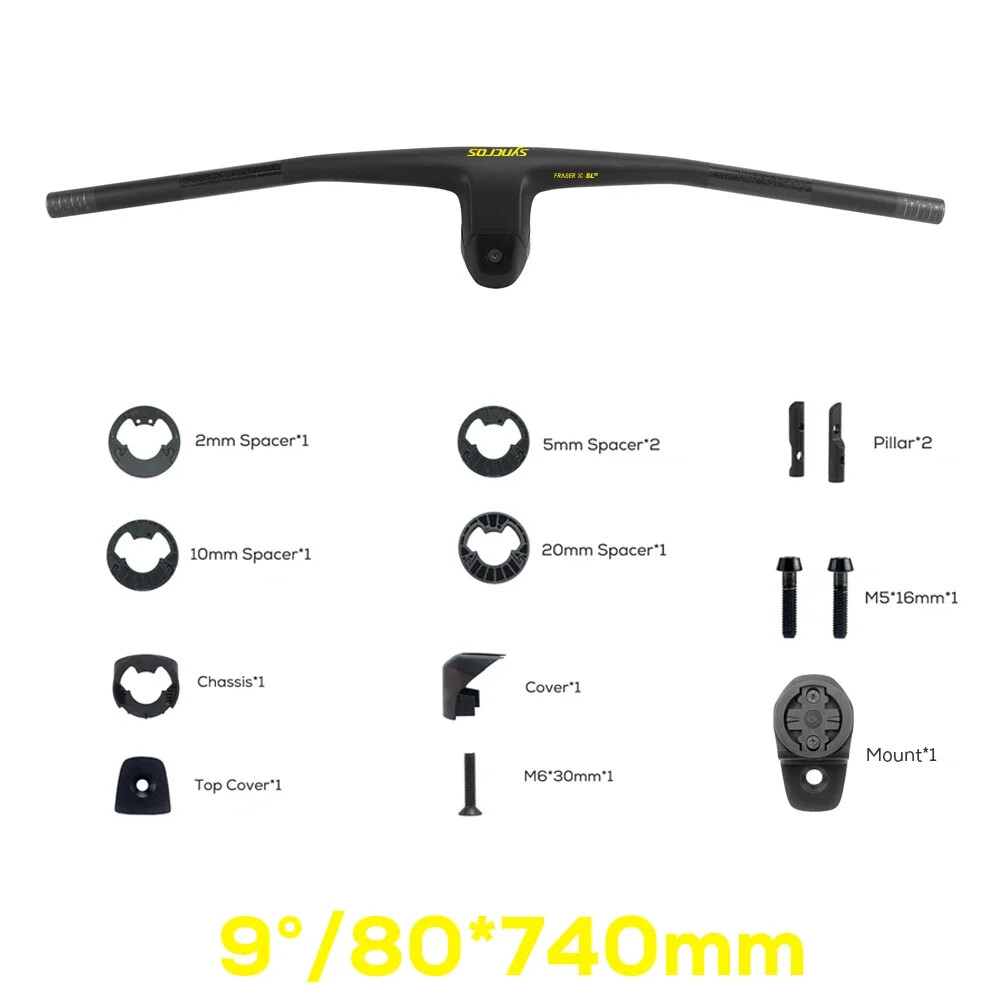 FRASER IC SL XC -9/14degrees Full Carbon Fiber Integrated Cockpit MTB Handlebar