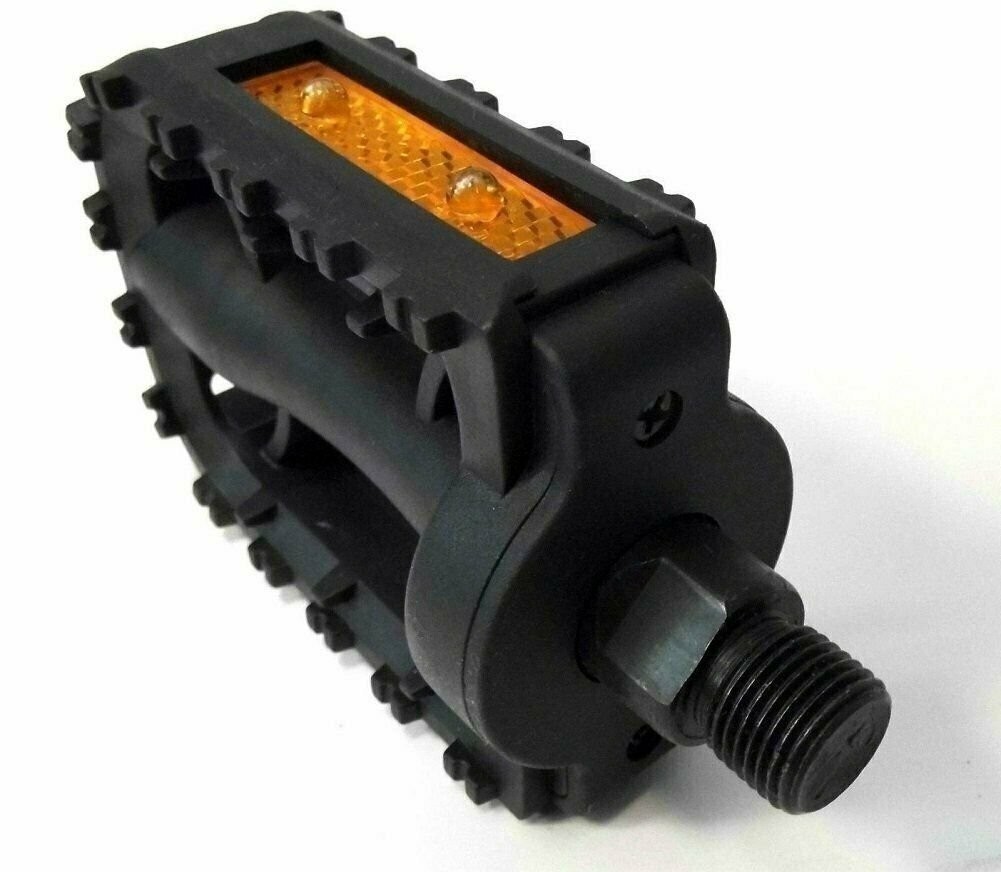 Flashing Red LED Night Time Reflective Safety Bike Bicycle Black 1/2 Inch Pedals