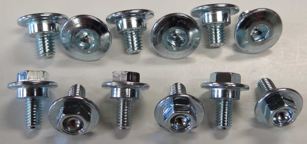 120pc Specbolt 120 PIECES FACTORY SIZE HARDWARE, BRILLIANT SILVER ZINC