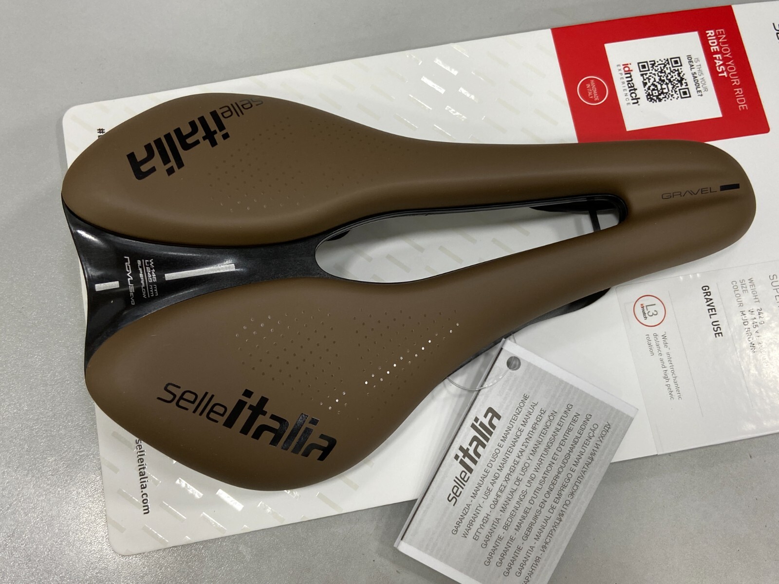 Selle Italia Novus Evo Boost Gravel TM Superflow L3 (145x245mm) Saddle Mud Brown