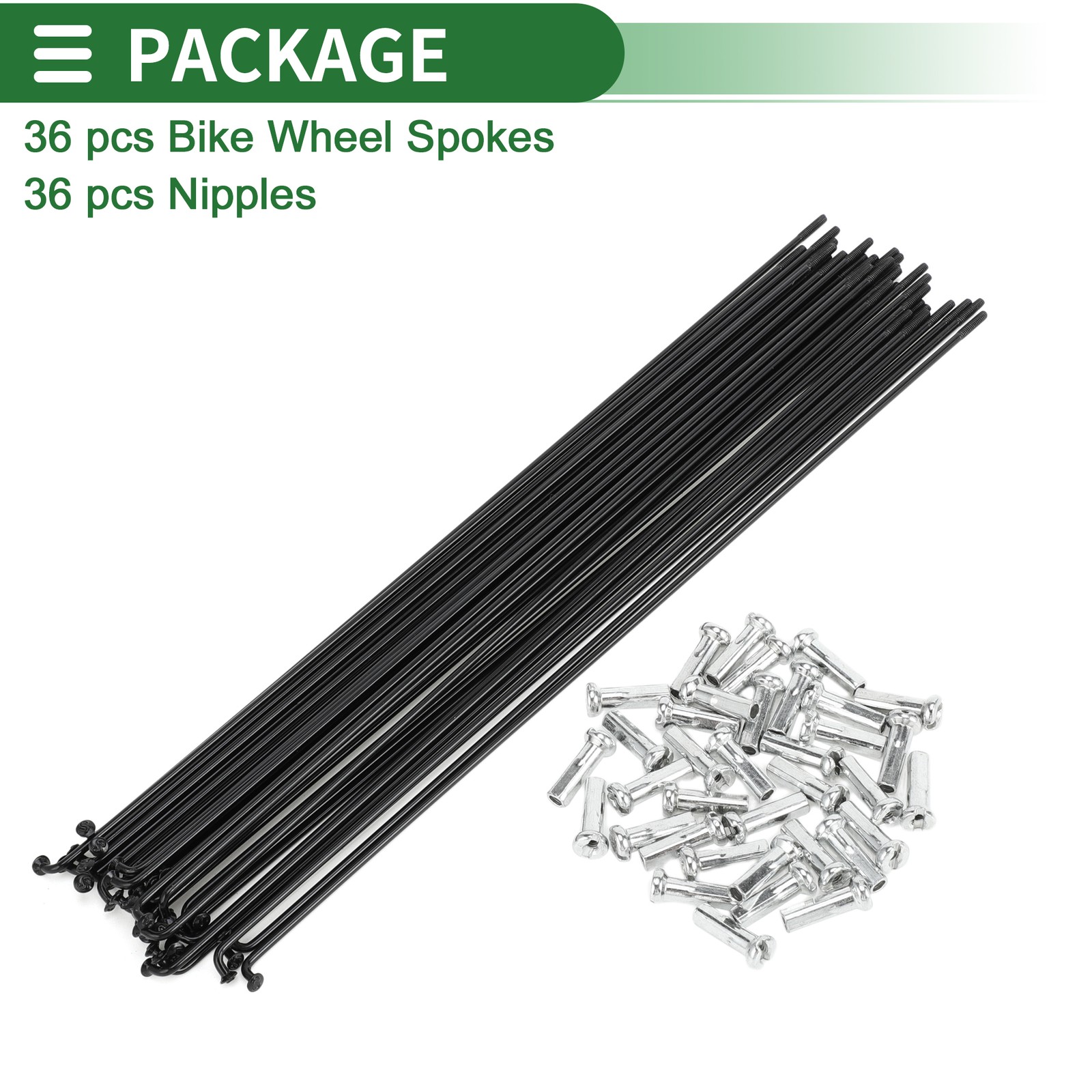 14G 257mm Bicycle Spoke Length Nipple Carbon Steel Black Universal