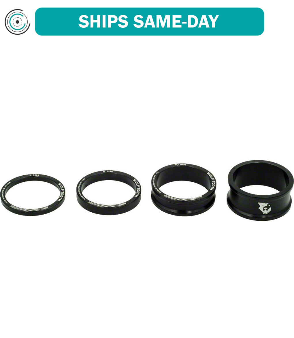 Wolf Tooth Headset Spacer Kit 3, 5,10, 15mm, Black