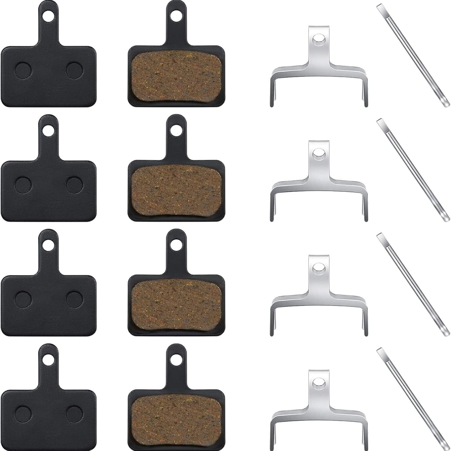 Mountain Bike Brake Pads – 8 Resin Pads for Shimano Tektro Disc Brakes