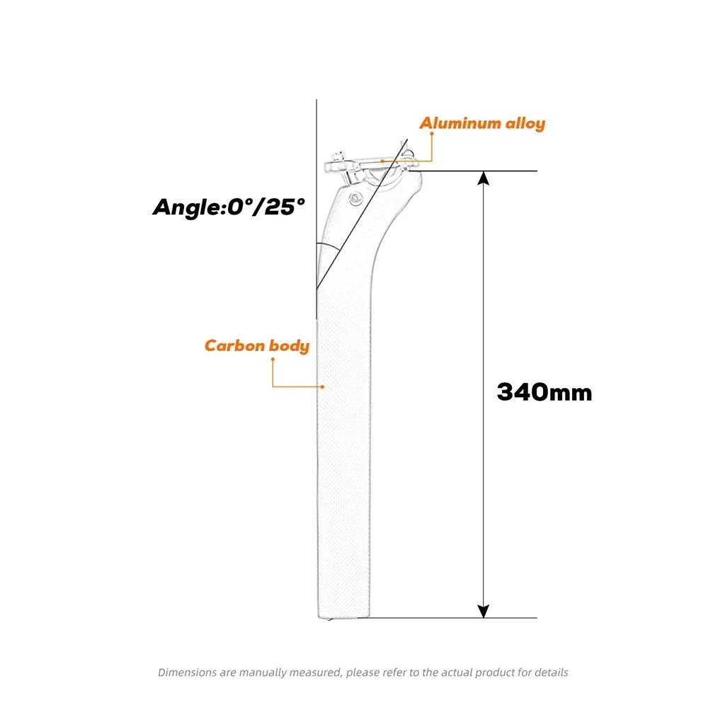 Carbon Road Bike Seatpost 350mm 0/25 Degree Offset UD Matte Glossy Seat Tube