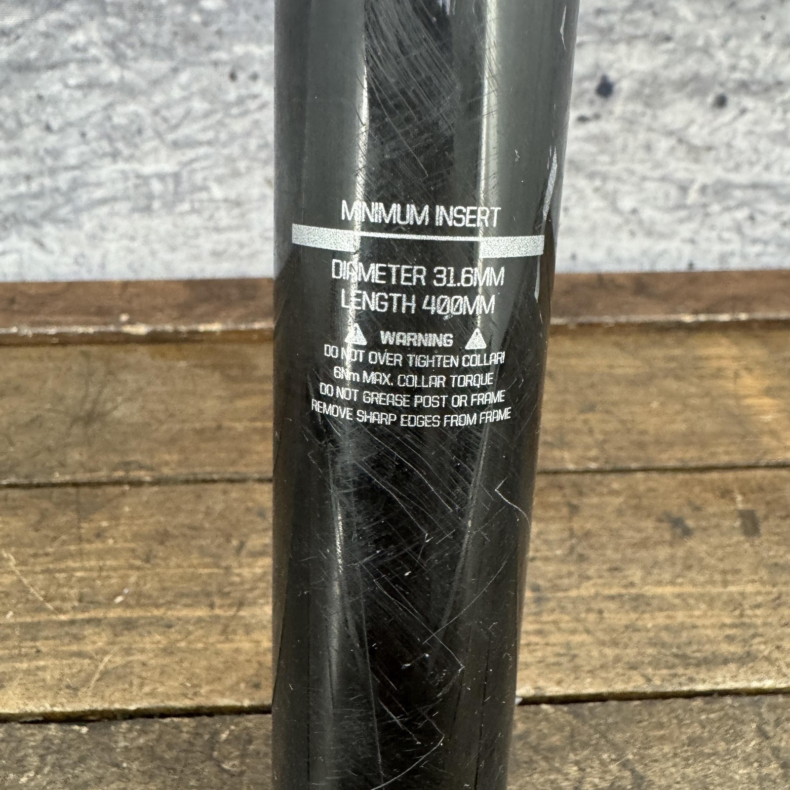 Bontrager PRO Carbon Seatpost 31.6mm X 400mm Black Alloy Head Plain 270g