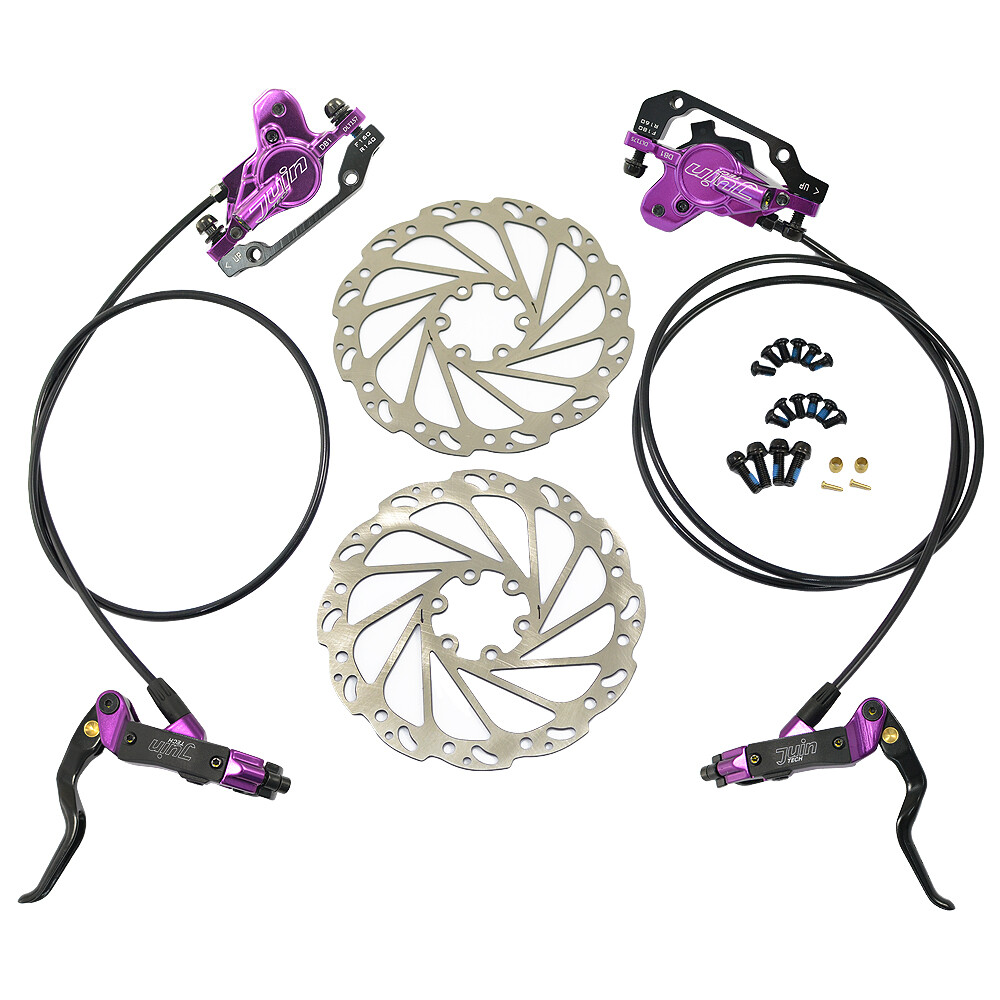 JUIN TECH DB1 MTB E-bike Hydraulic Dual-Piston Disc Brake Set w/160mm Rotor, PL