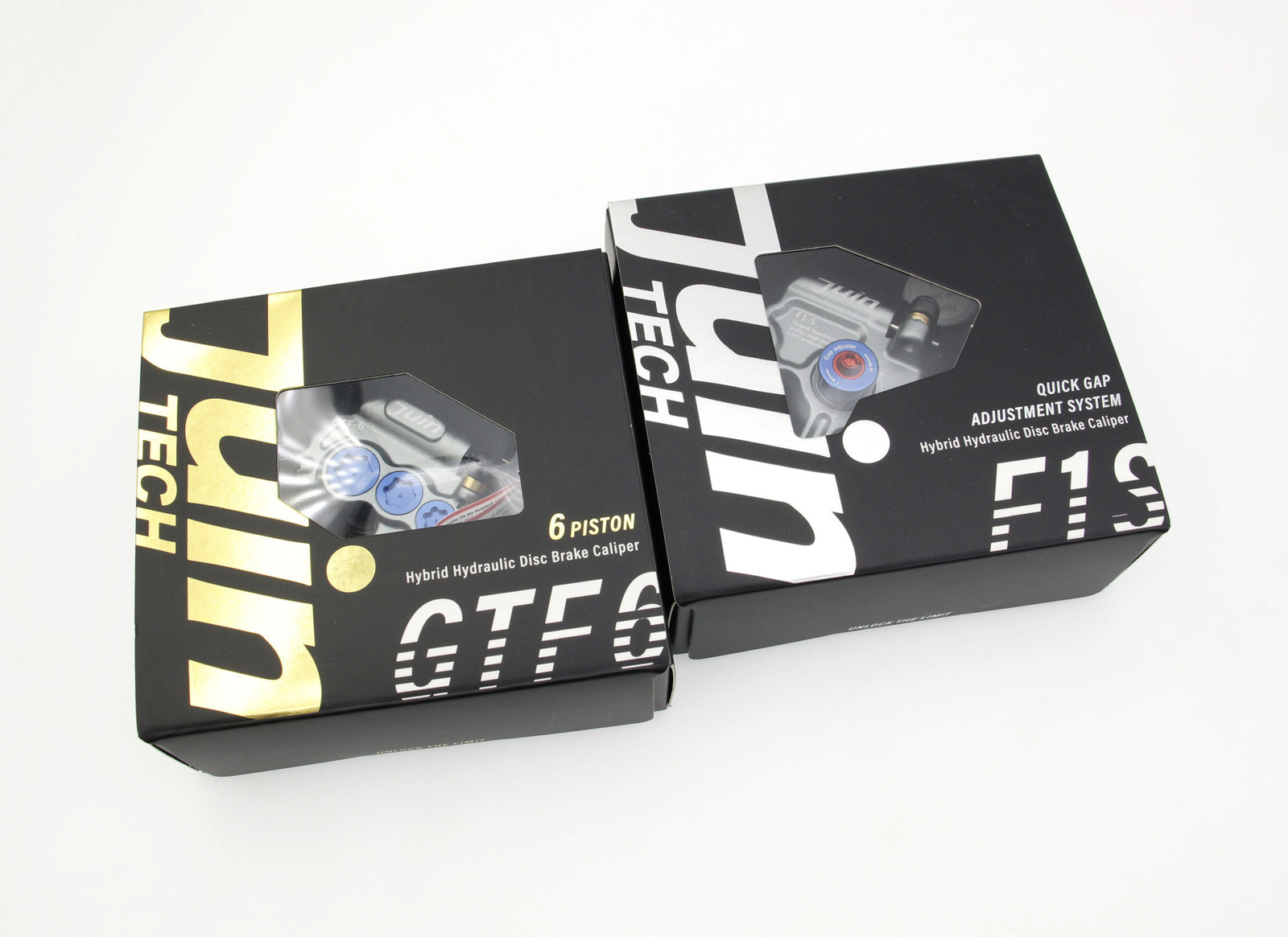 Juin Tech GTF6 Cyclocross Riding 6-Piston Hydraulic Brake Caliper Set Gray Bike