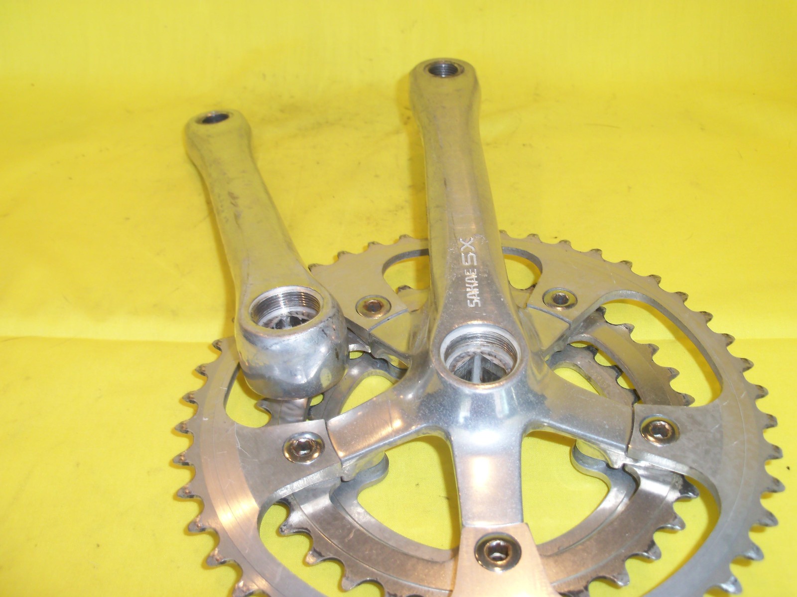 Vintage 1985 Sakae SX Triple 175 mm Crankset, 28/34/45