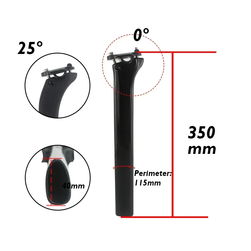 Carbon Road Bike Seatpost 350mm 0/25 Degree Offset UD Matte Glossy Seat Tube