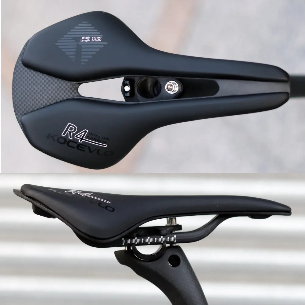 Carbon Fiber Bicycle Saddle Road MTB Bike Seat EV Leather Riding Saddle Cushion