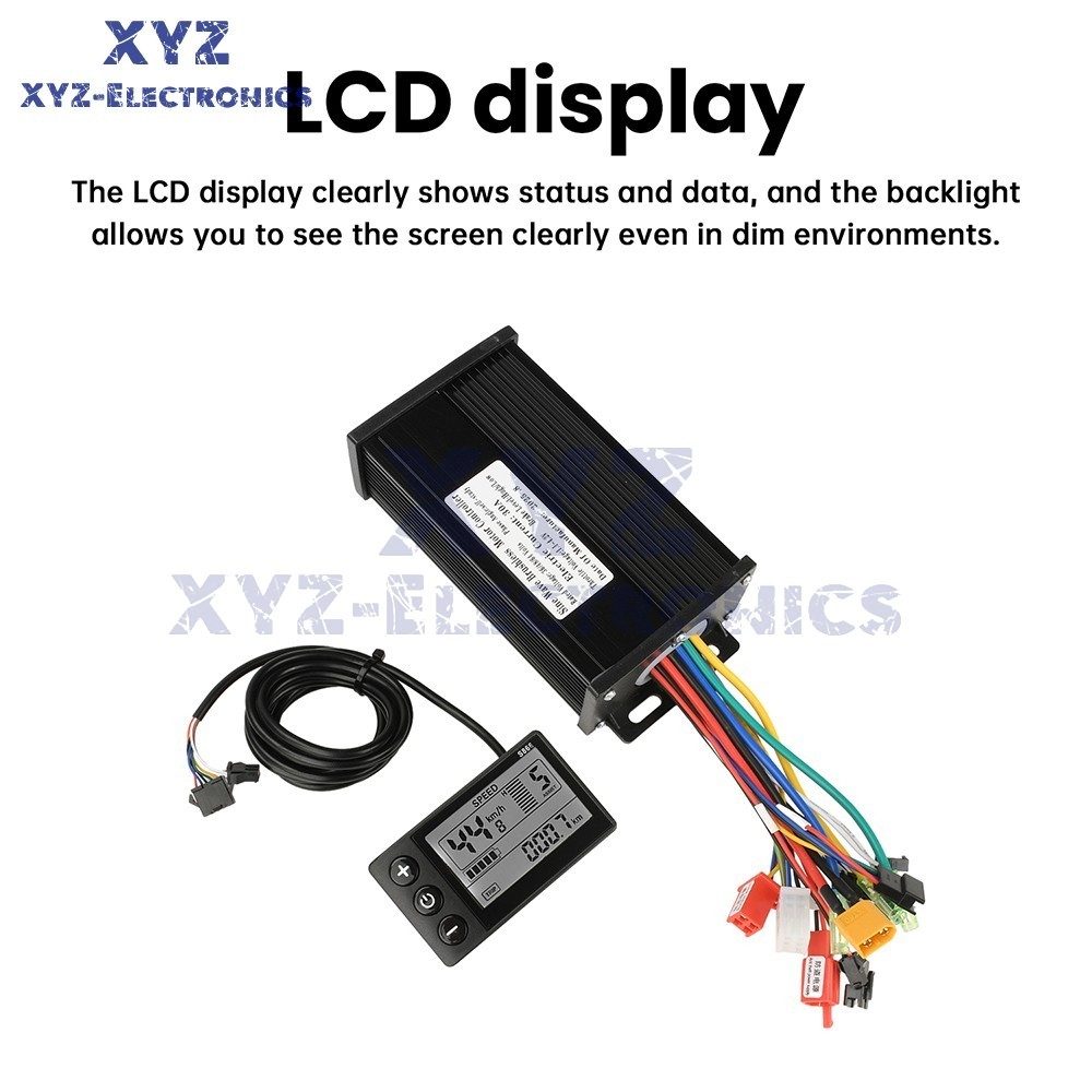 36V48V64V 30A Sine Wave Brushless Motor Controller 750-1500W Driver S866 LCD