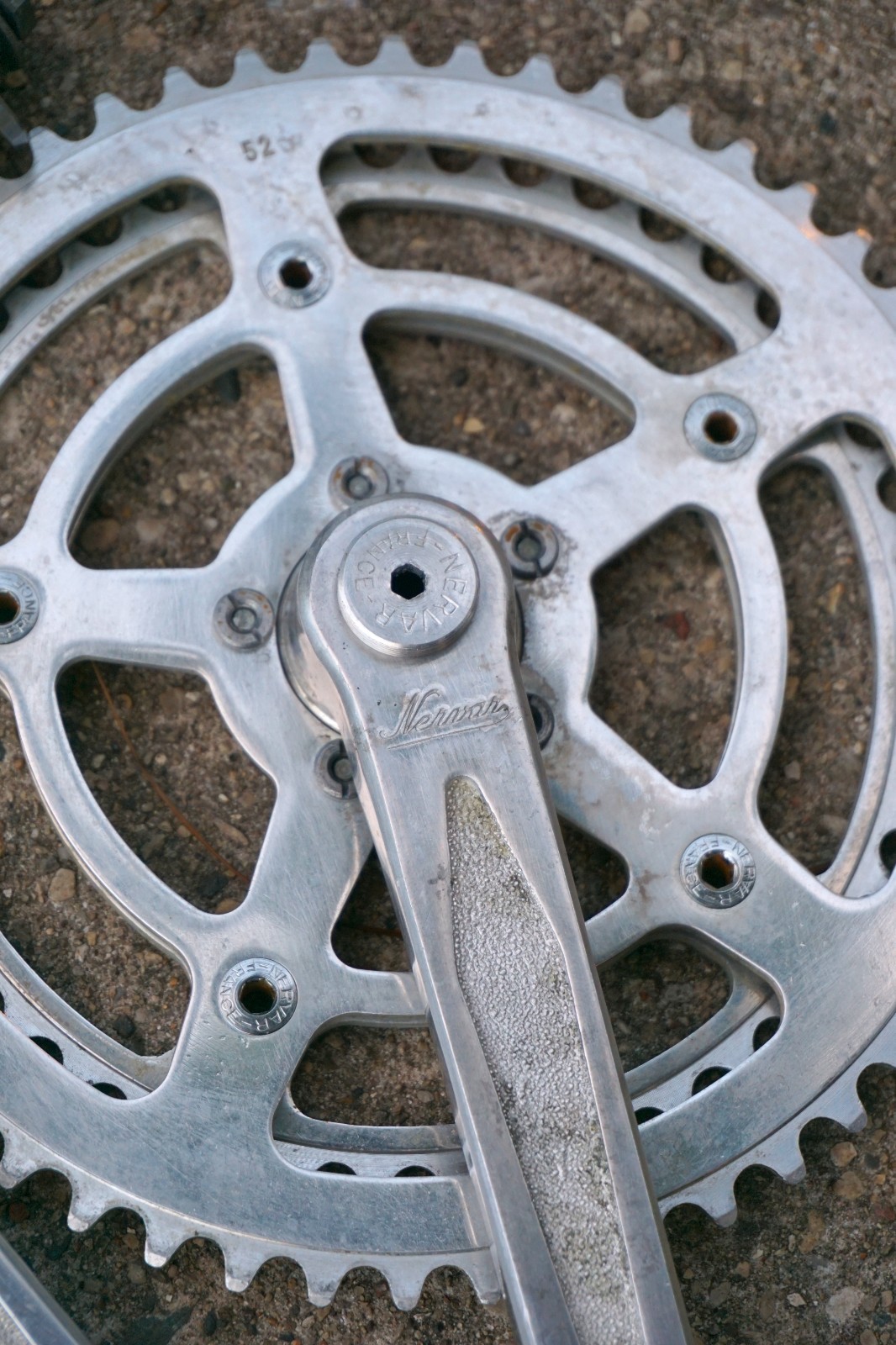 Vintage Nervar Crankset Square Taper Bottom Bracket French Thread TA Stronglight