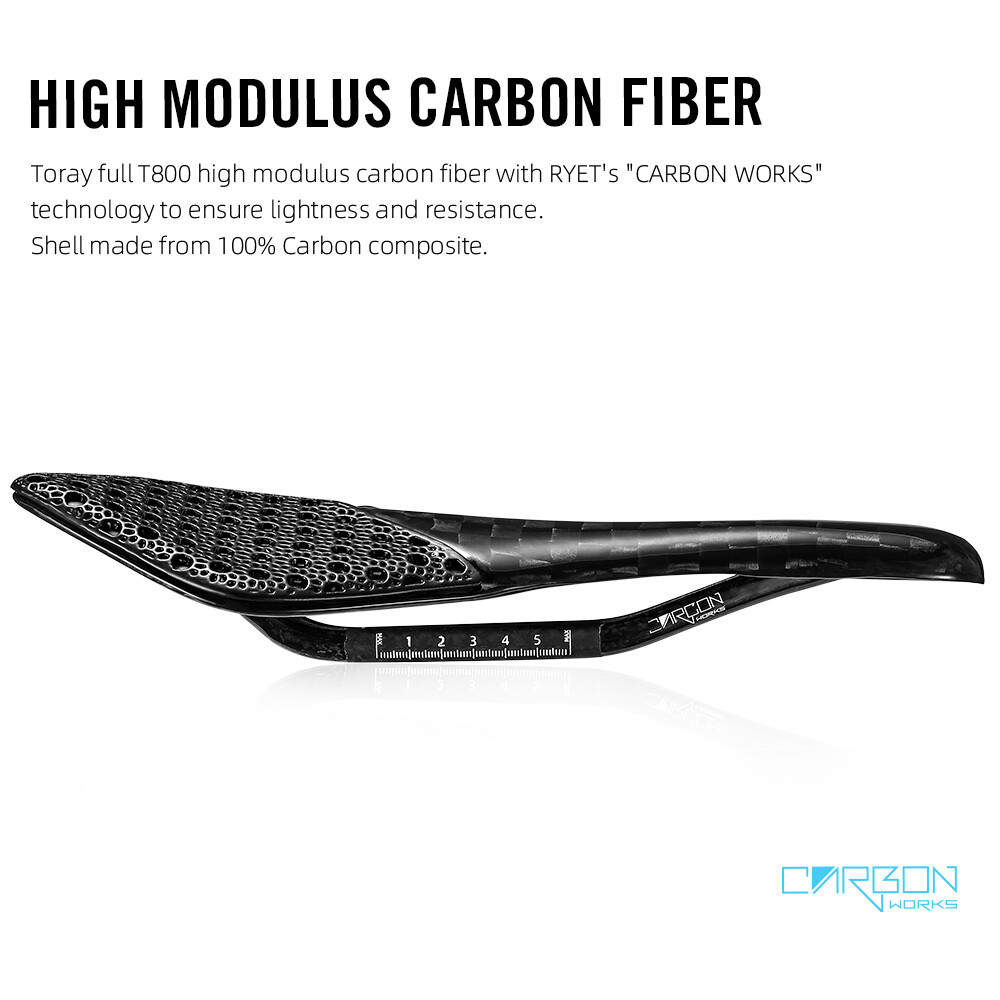 Full Carbon 3D Printed Bicycle Saddle 140mm Triathlon Road MTB Gravel Bike Seat